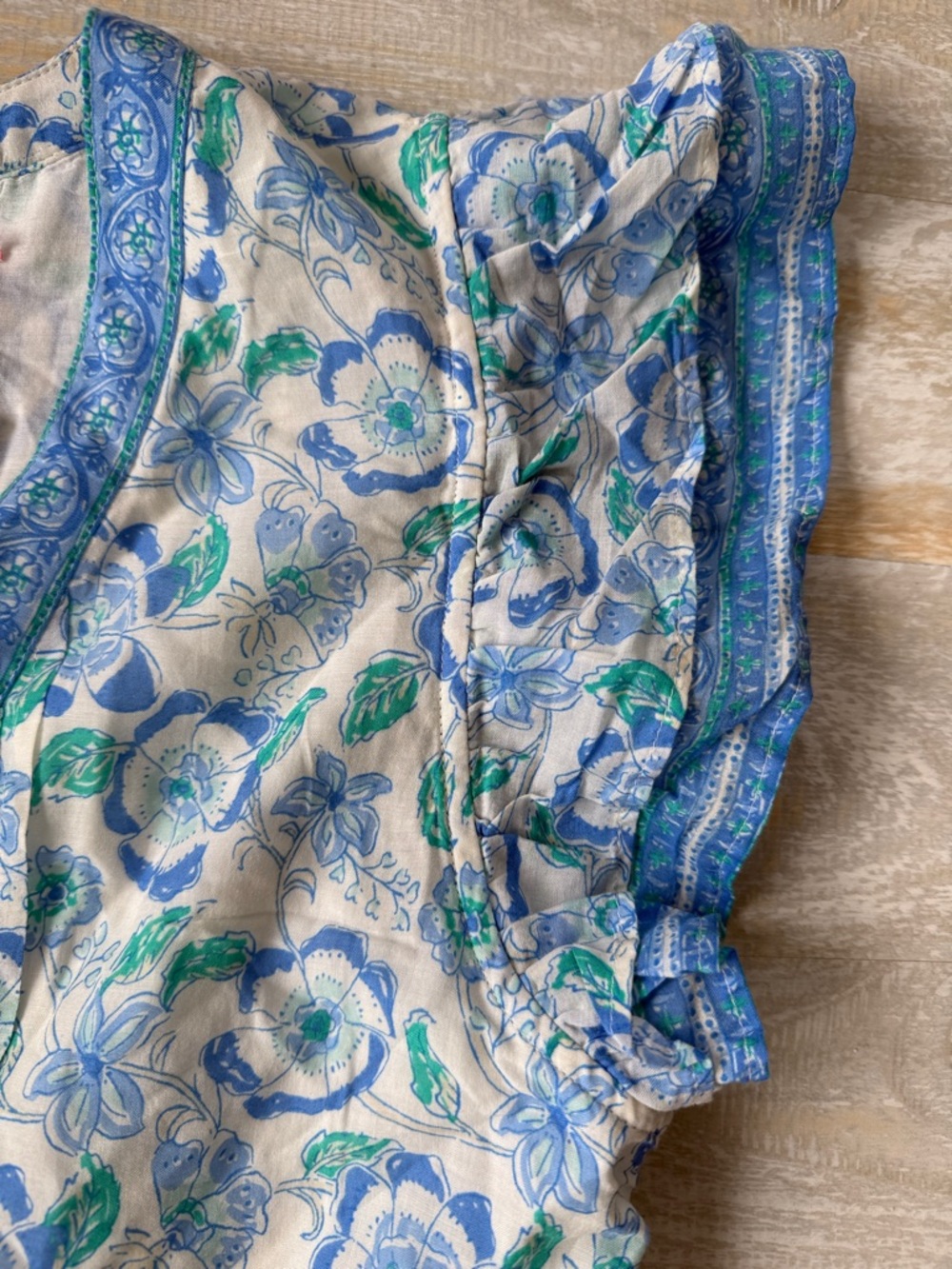 Vineyard Vines Blue and Green Floral Cotton Dress - Picture 3 of 5